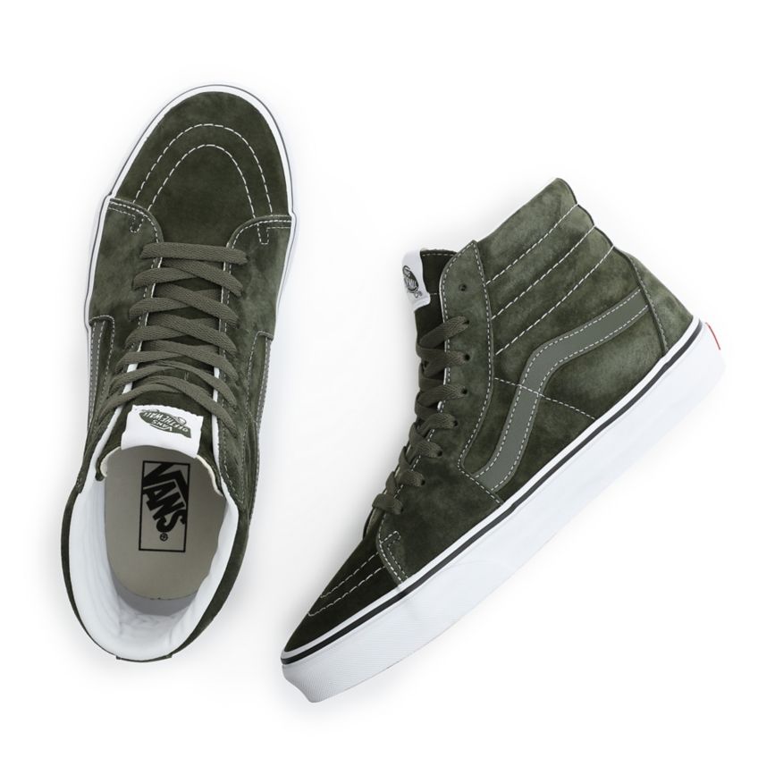 Tenis Altas Vans Pig Suede SK8-Hi Hombre Verde Oliva | VN492Y8RG37