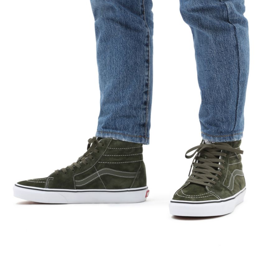 Tenis Altas Vans Pig Suede SK8-Hi Hombre Verde Oliva | VN492Y8RG37