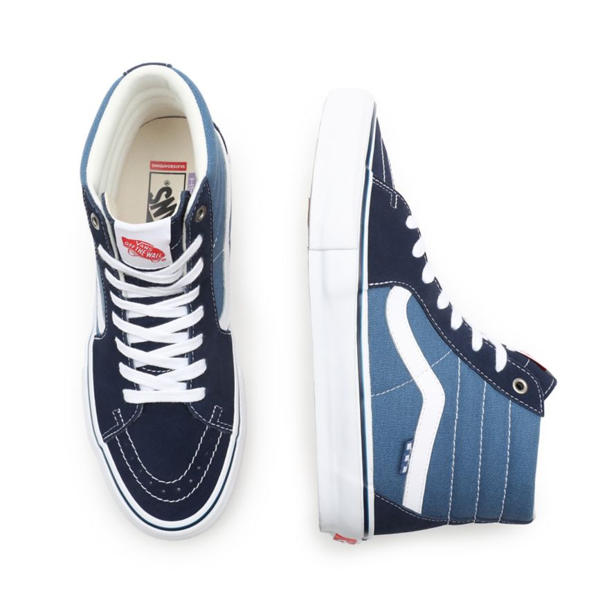 Tenis Altas Vans Skate SK8-Hi Mujer Azul Marino | VN935I0BG22