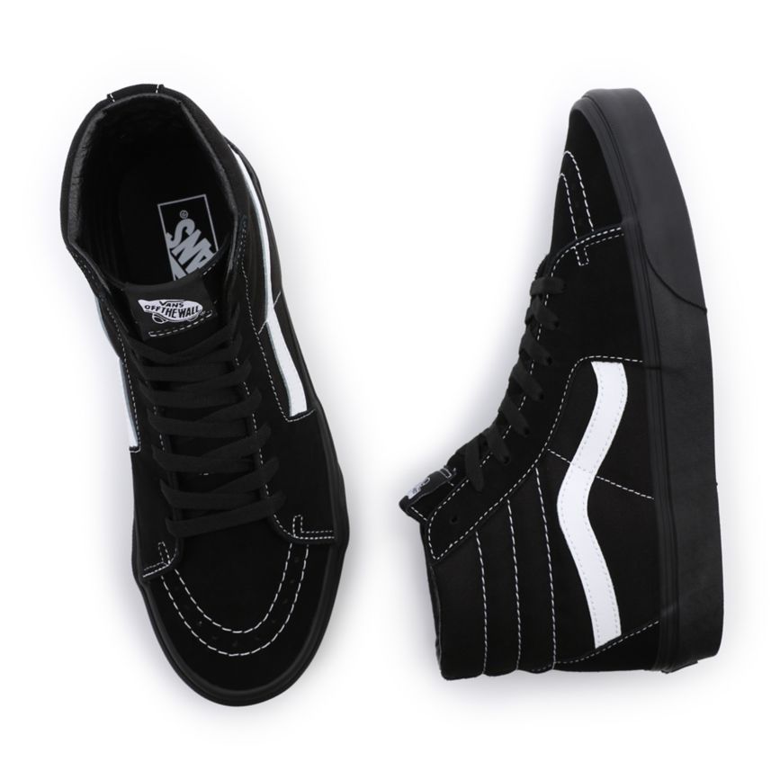 Tenis Altas Vans Suede Lona Sk8-Hi Hombre Negras | VN710G7WB05