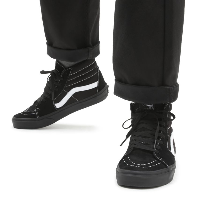 Tenis Altas Vans Suede Lona Sk8-Hi Hombre Negras | VN710G7WB05