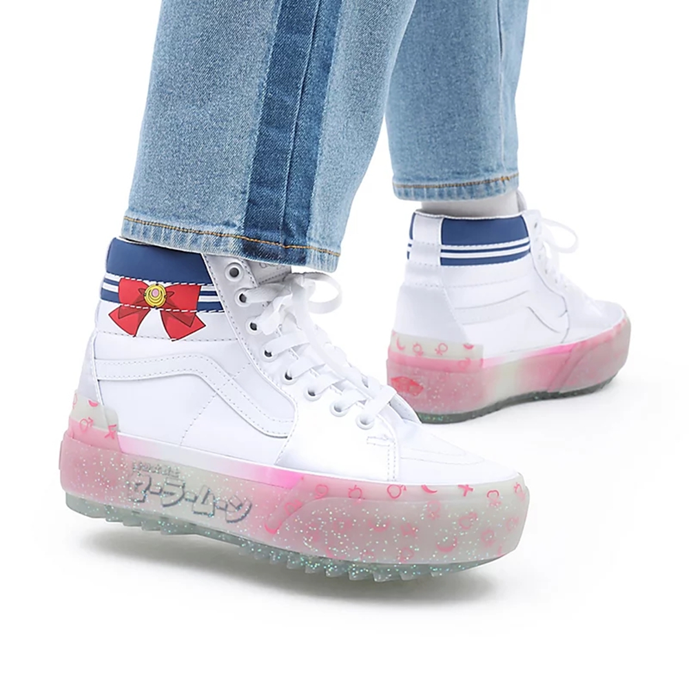 Tenis Altas Vans X Pretty Guardian Sailor Moon Sk8-hi Stacked Mujer Blancas | VN304O2JO95