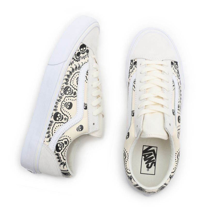 Tenis Bajas Vans Bandana Style 36 Mujer Blancas | VN259O4YX66