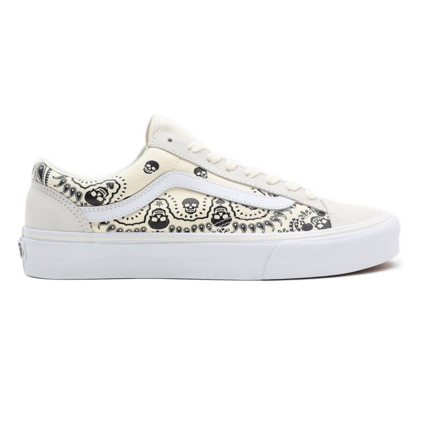 Tenis Bajas Vans Bandana Style 36 Mujer Blancas | VN259O4YX66