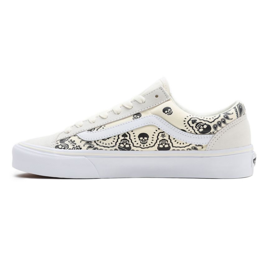 Tenis Bajas Vans Bandana Style 36 Mujer Blancas | VN259O4YX66