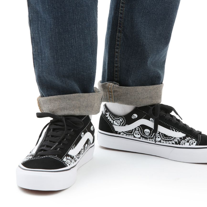 Tenis Bajas Vans Bandana Style 36 Mujer Negras | VN779Q2WK39