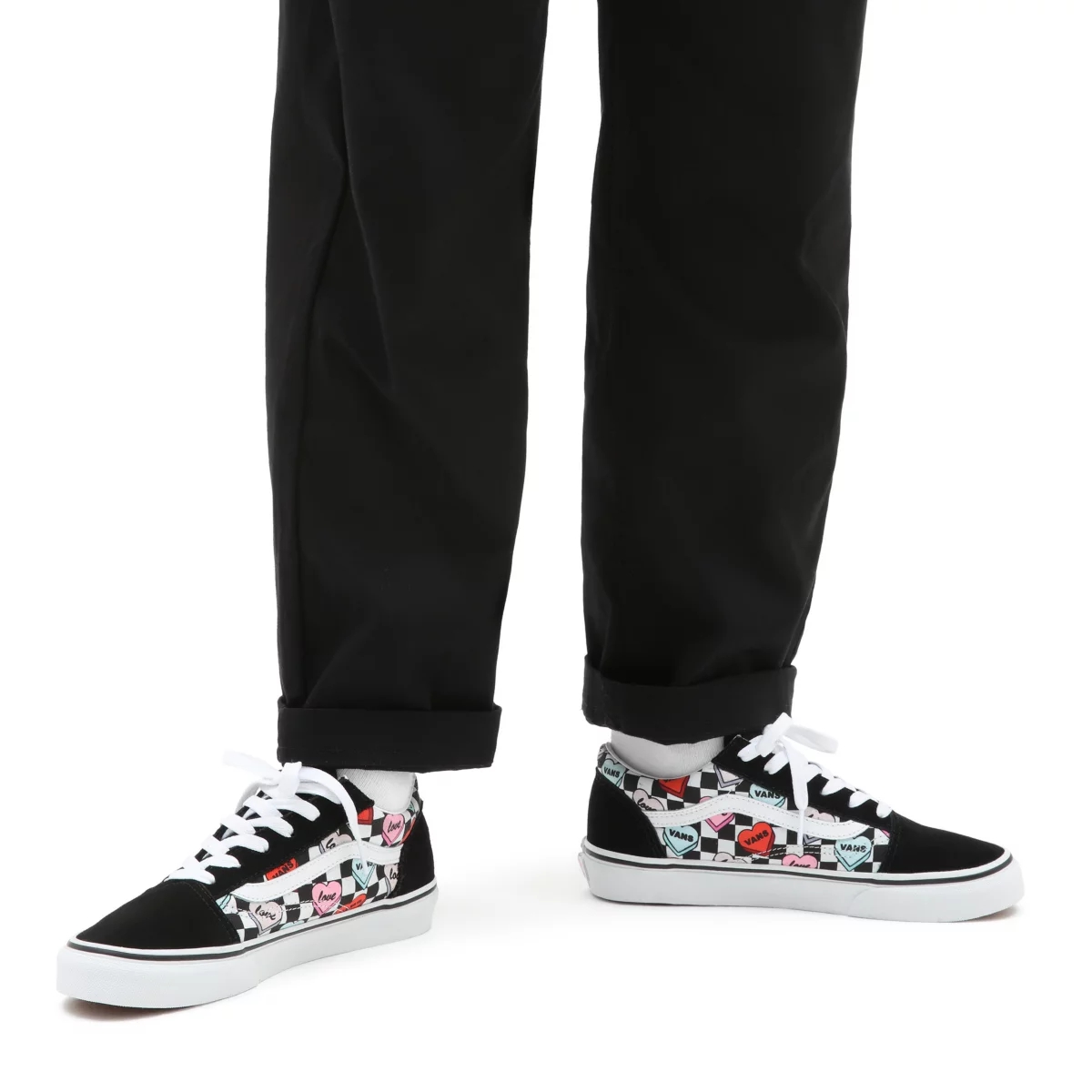 Tenis Bajas Vans Candy Hearts Old Skool Niños Negras | VN565C2ZO80