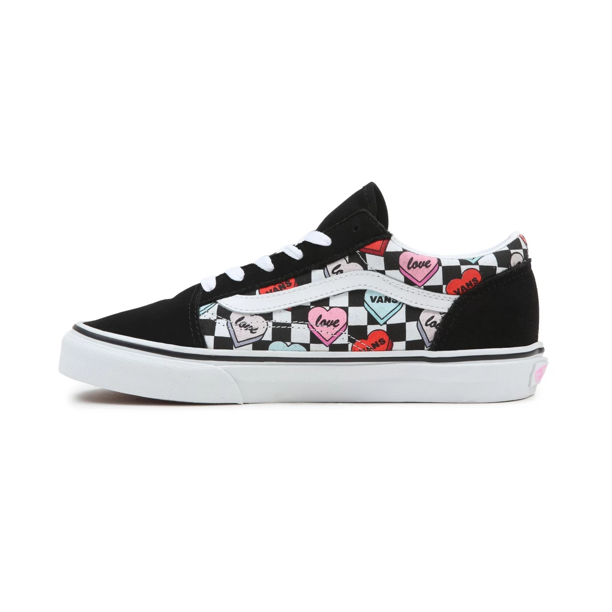 Tenis Bajas Vans Candy Hearts Old Skool Niños Negras | VN565C2ZO80