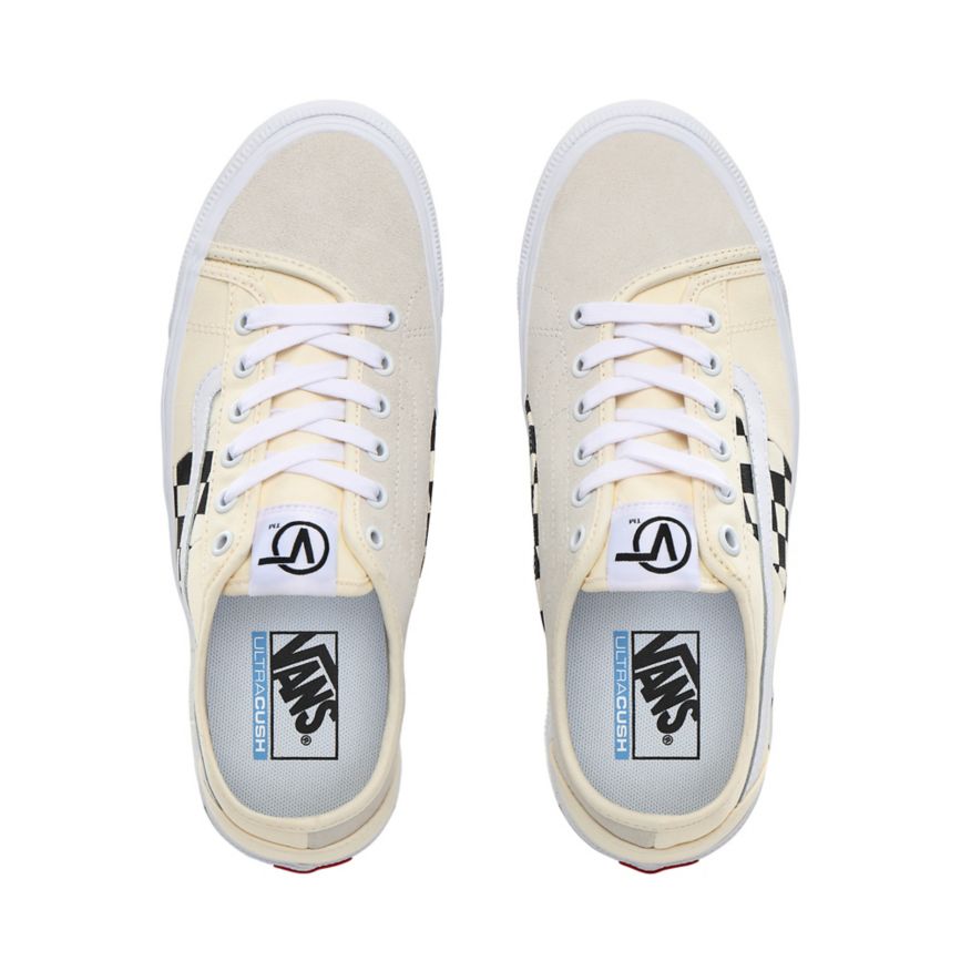 Tenis Bajas Vans Check Bess NI Mujer Blancas | VN851U6HM83
