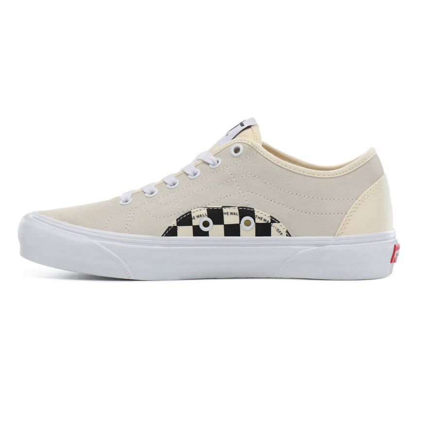 Tenis Bajas Vans Check Bess NI Mujer Blancas | VN851U6HM83