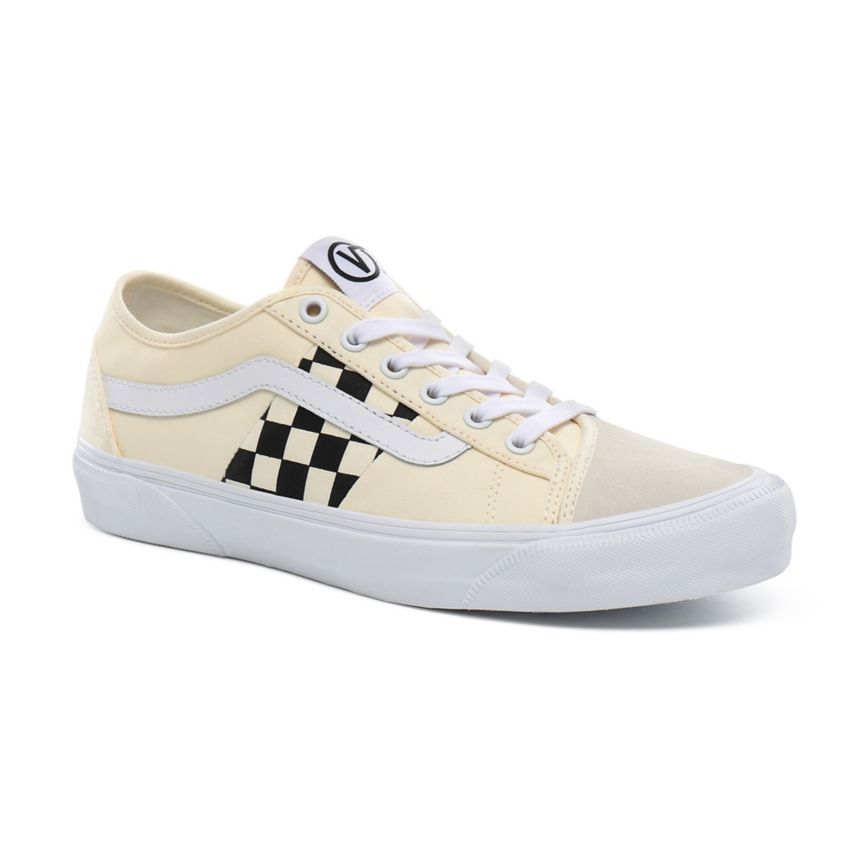 Tenis Bajas Vans Check Bess NI Mujer Blancas | VN851U6HM83