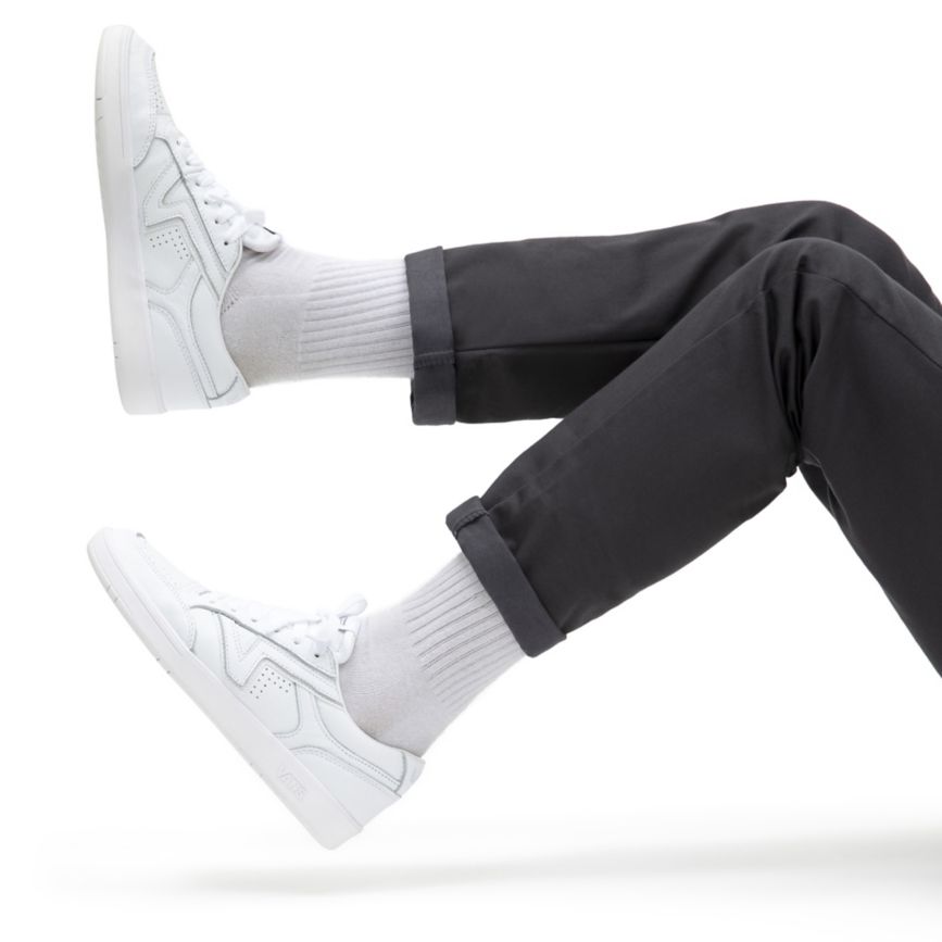 Tenis Bajas Vans Cuero Lowland CC Hombre Blancas | VN551Q2IJ55