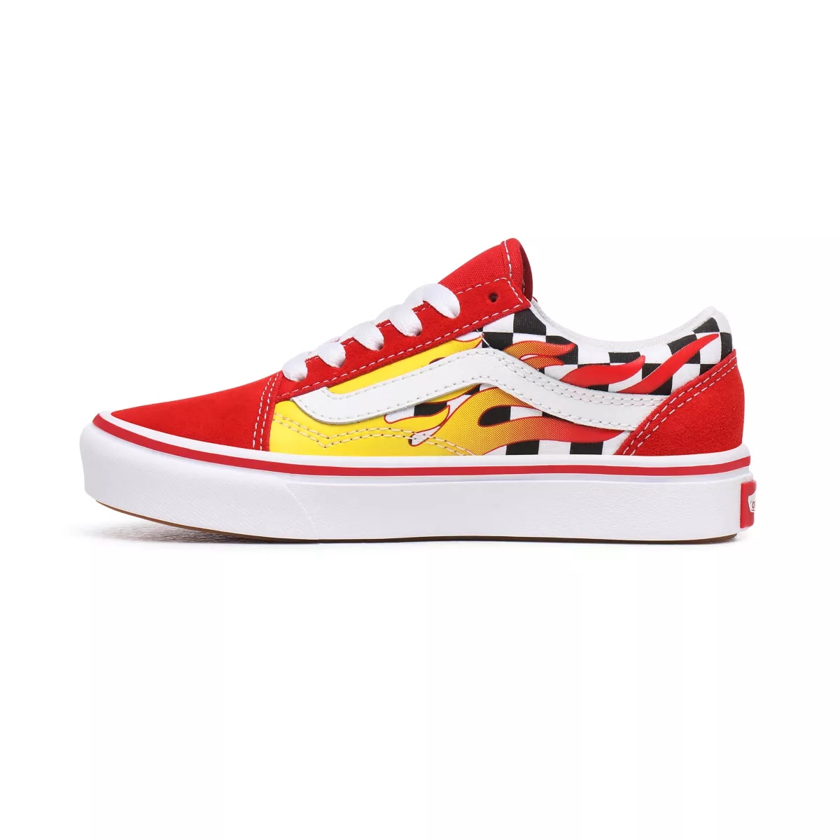 Tenis Bajas Vans Flame ComfyCush Old Skool Niños Rojas | VN619C7WQ66