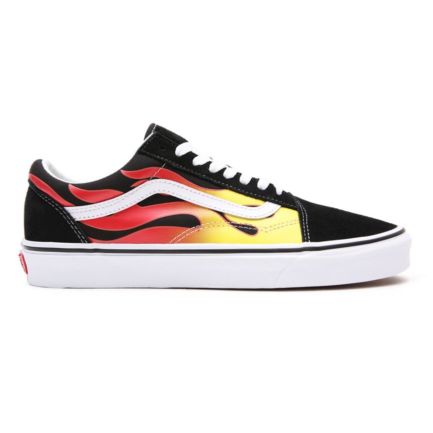 Tenis Bajas Vans Flame Old Skool Hombre Negras | VN163H9LW55