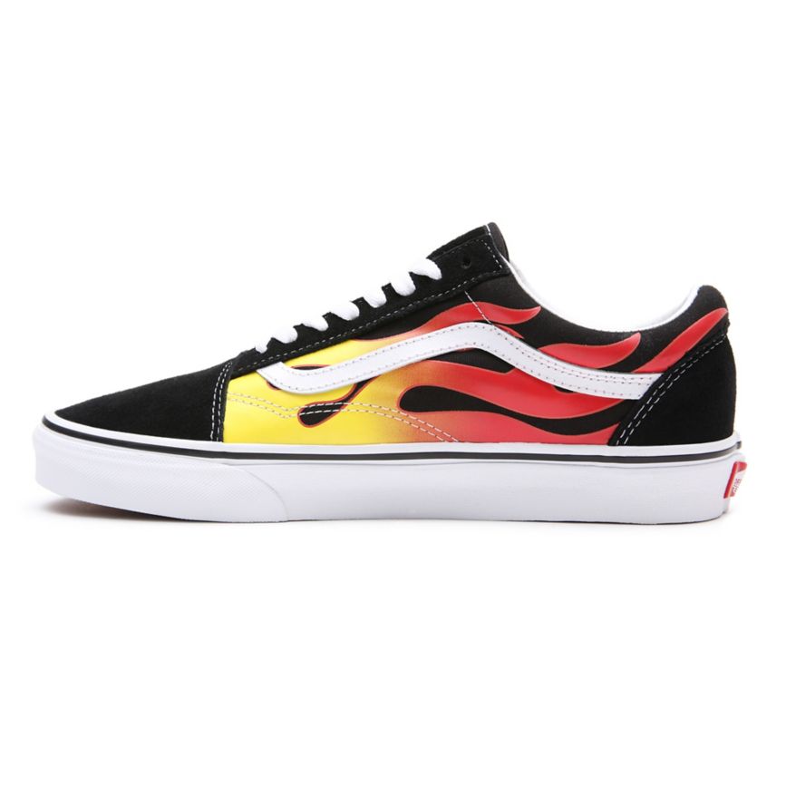 Tenis Bajas Vans Flame Old Skool Hombre Negras | VN163H9LW55