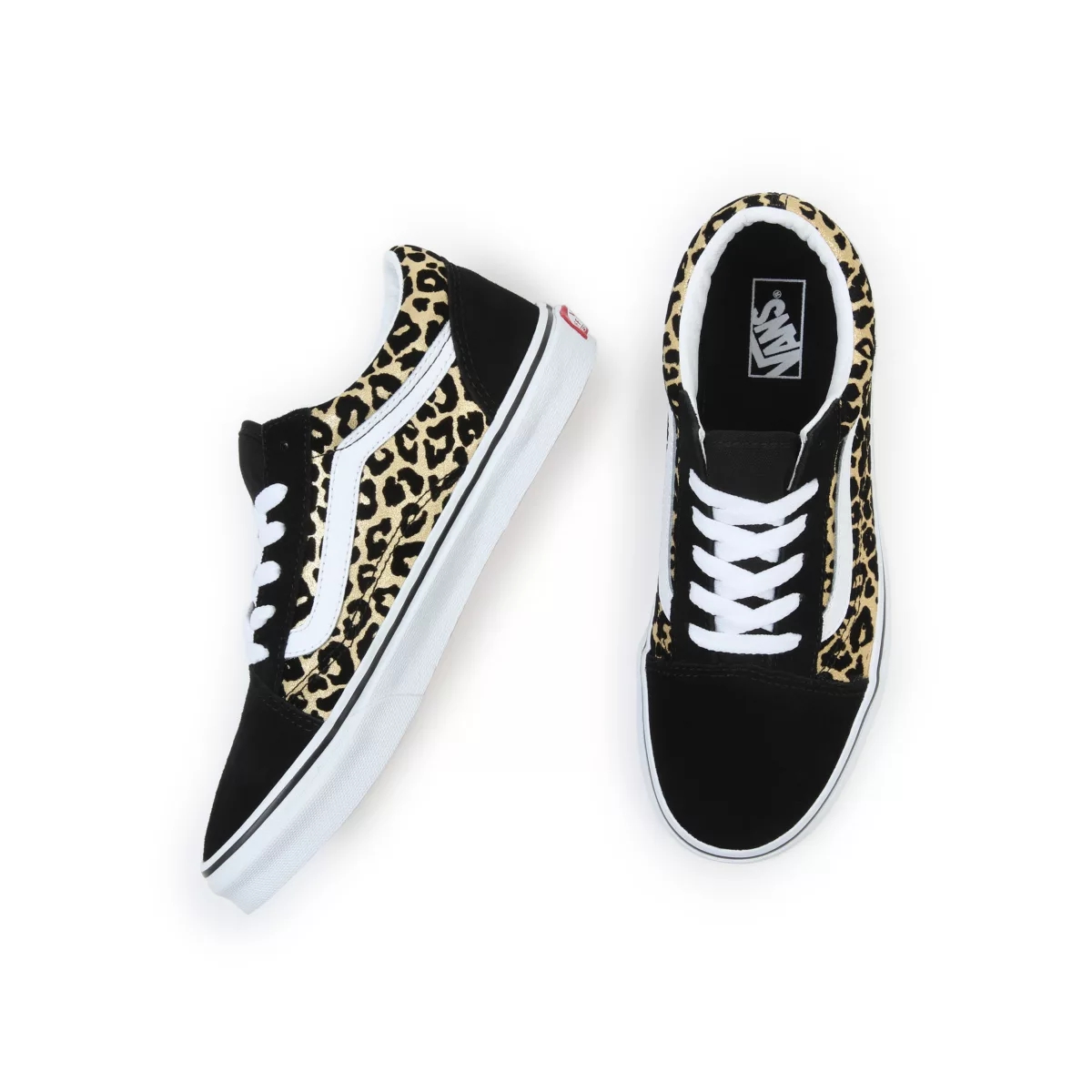 Tenis Bajas Vans Flocked Leopard Old Skool Niños Negras | VN277E3YT66