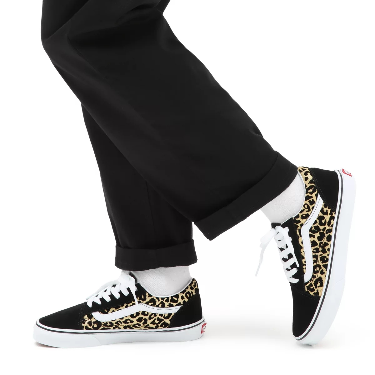 Tenis Bajas Vans Flocked Leopard Old Skool Niños Negras | VN277E3YT66