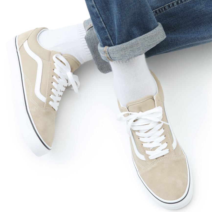 Tenis Bajas Vans Old Skool Mujer Beige | VN060G8TK24