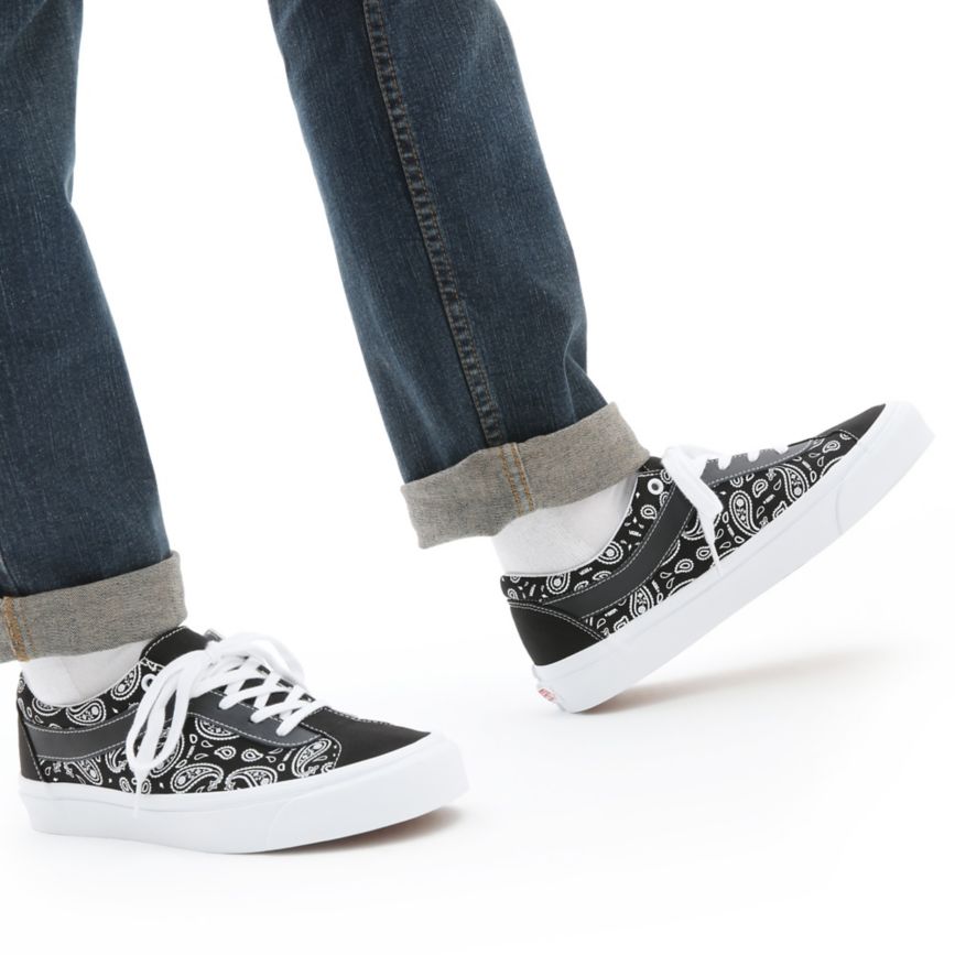 Tenis Bajas Vans Paisley Bold NI Hombre Negras | VN075V6PY06