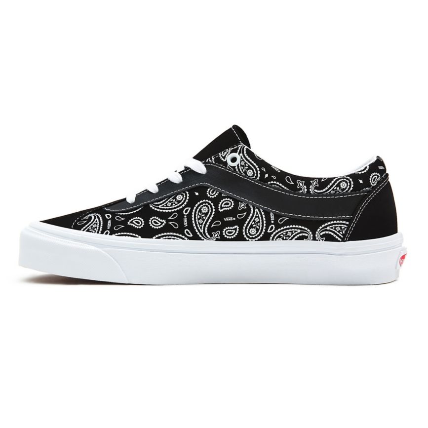 Tenis Bajas Vans Paisley Bold NI Hombre Negras | VN075V6PY06