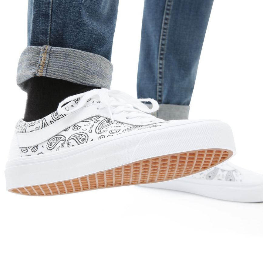 Tenis Bajas Vans Paisley Bold NI Mujer Blancas | VN722Z9FB33