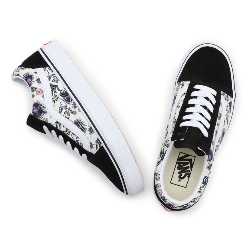 Tenis Bajas Vans Paradise Floral Old Skool Mujer Negras | VN763N4HH40