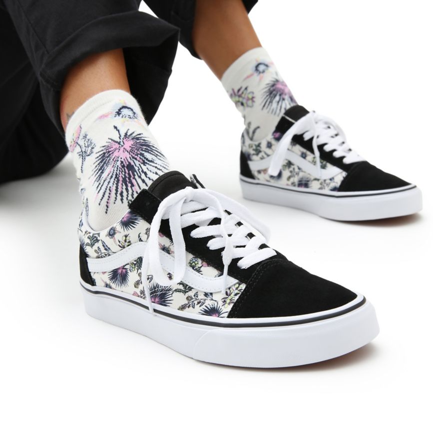 Tenis Bajas Vans Paradise Floral Old Skool Mujer Negras | VN763N4HH40