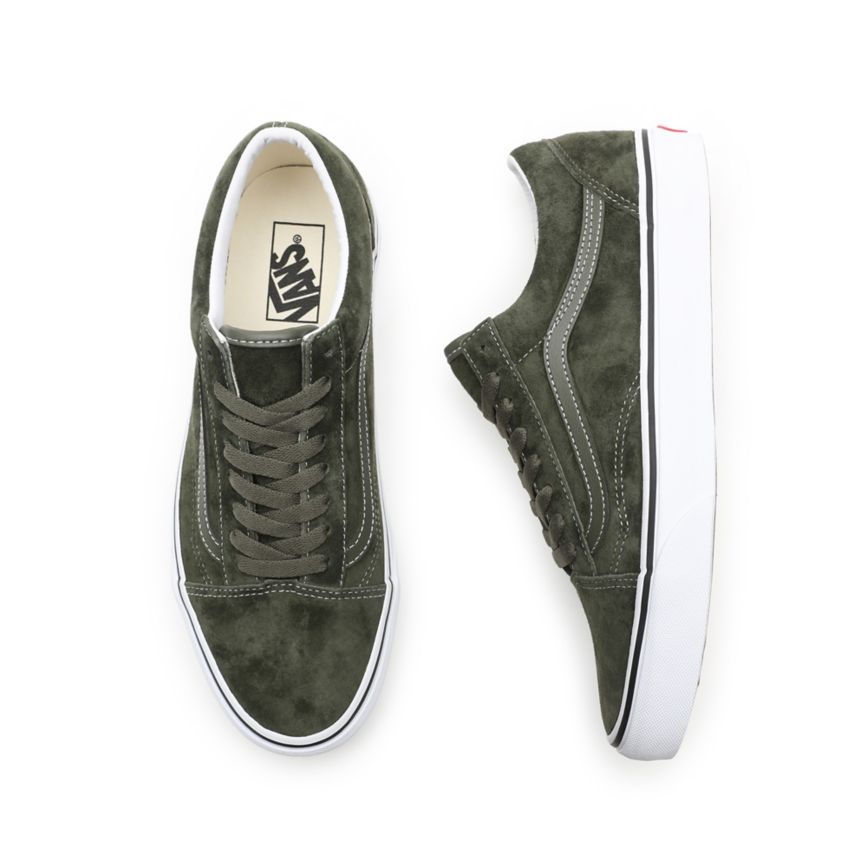 Tenis Bajas Vans Pig Suede Old Skool Hombre Verde Oliva | VN332B7HJ28