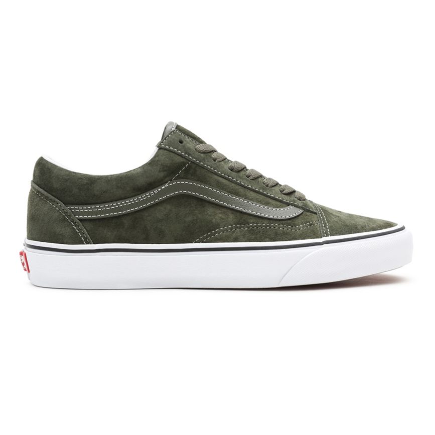 Tenis Bajas Vans Pig Suede Old Skool Hombre Verde Oliva | VN332B7HJ28