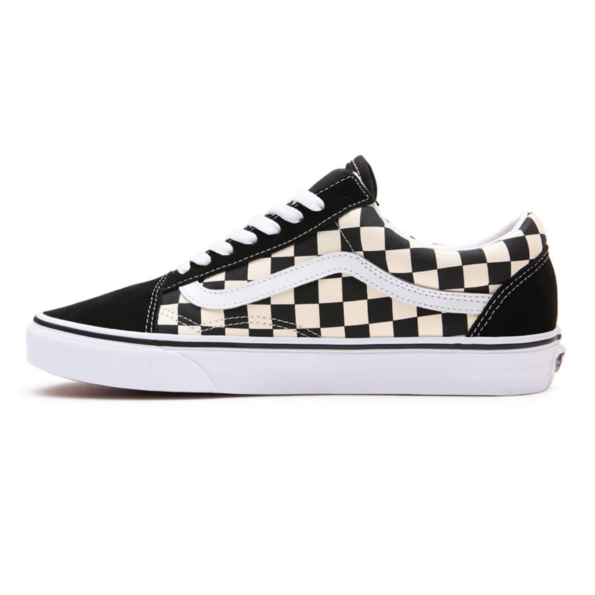 Tenis Bajas Vans Primary Check Old Skool Hombre Negras | VN146R8FQ22