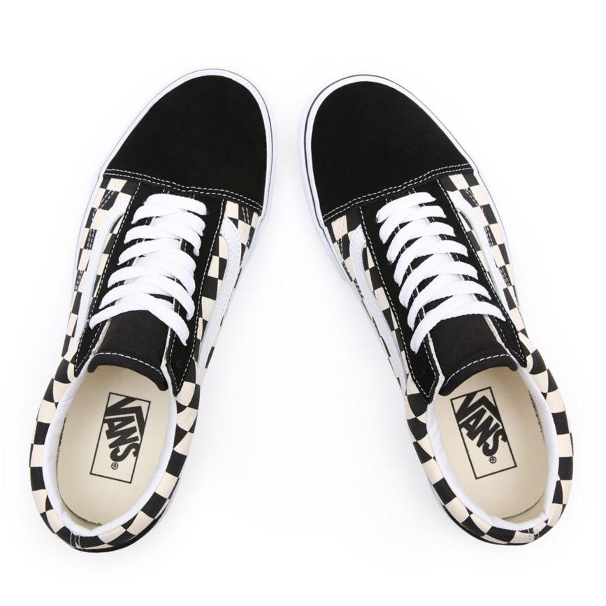 Tenis Bajas Vans Primary Check Old Skool Mujer Negras | VN401H7CF66