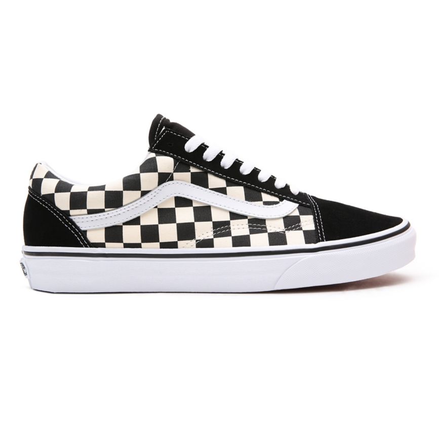 Tenis Bajas Vans Primary Check Old Skool Mujer Negras | VN401H7CF66