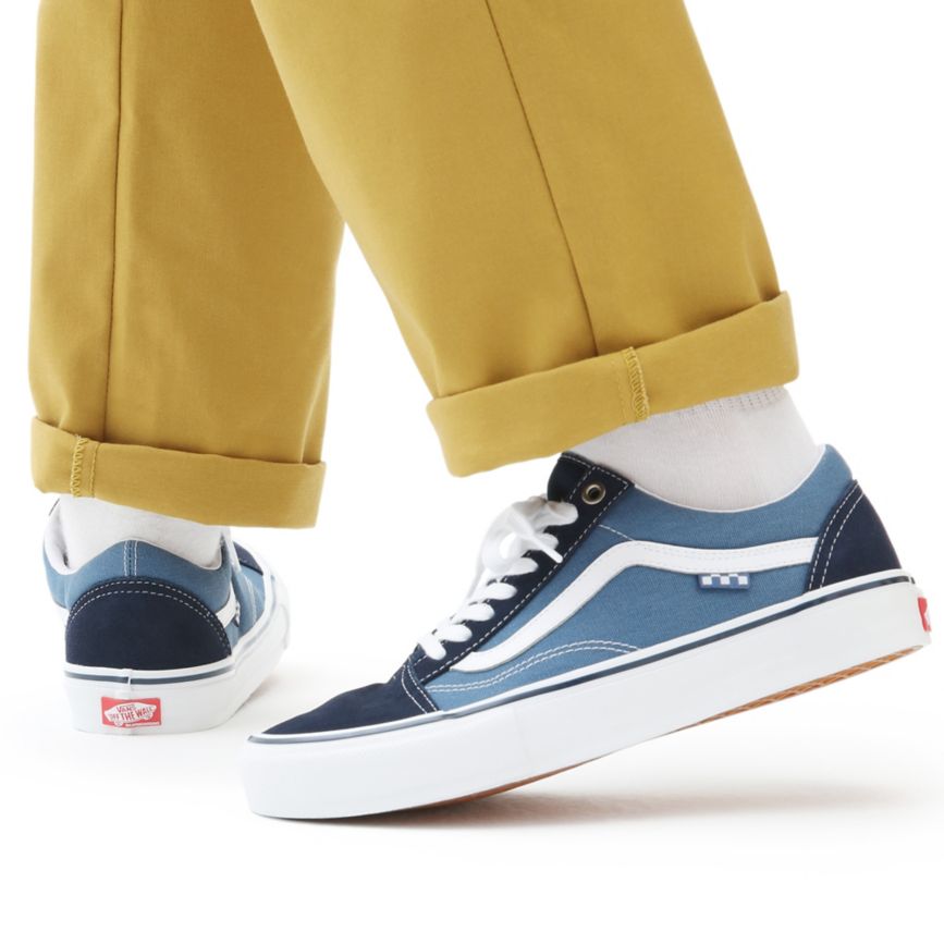 Tenis Bajas Vans Skate Old Skool Hombre Azul Marino | VN500L4HE64