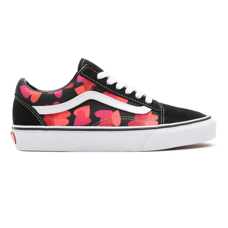 Tenis Bajas Vans Valentines Hearts Old Skool Mujer Negras | VN076T9QA17
