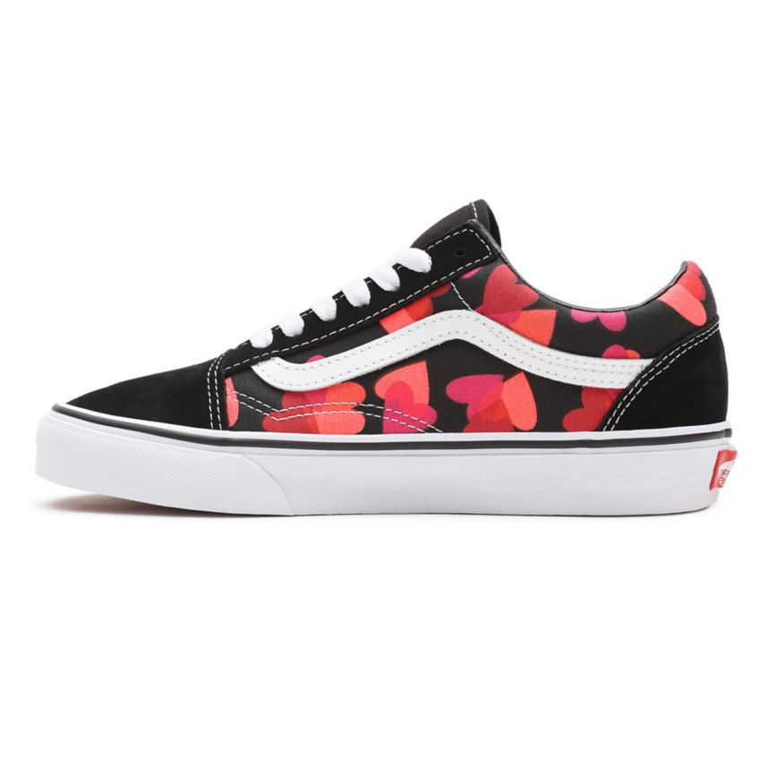 Tenis Bajas Vans Valentines Hearts Old Skool Mujer Negras | VN076T9QA17