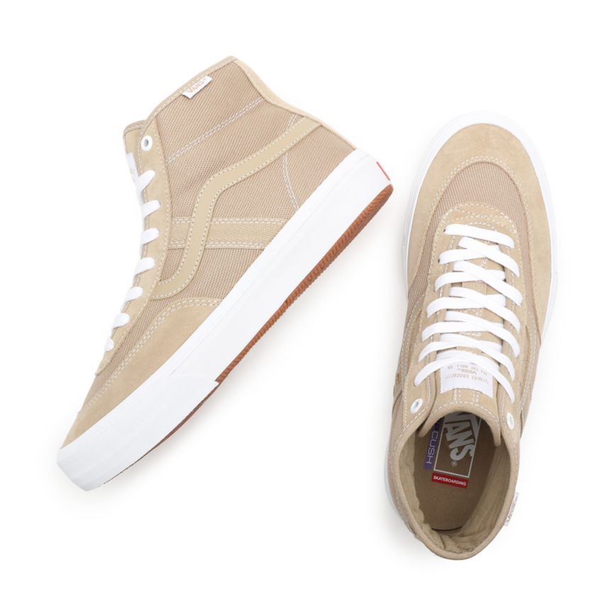 Tenis Skate Vans Crockett Altas Pro Hombre Blancas | VN019U5YN82