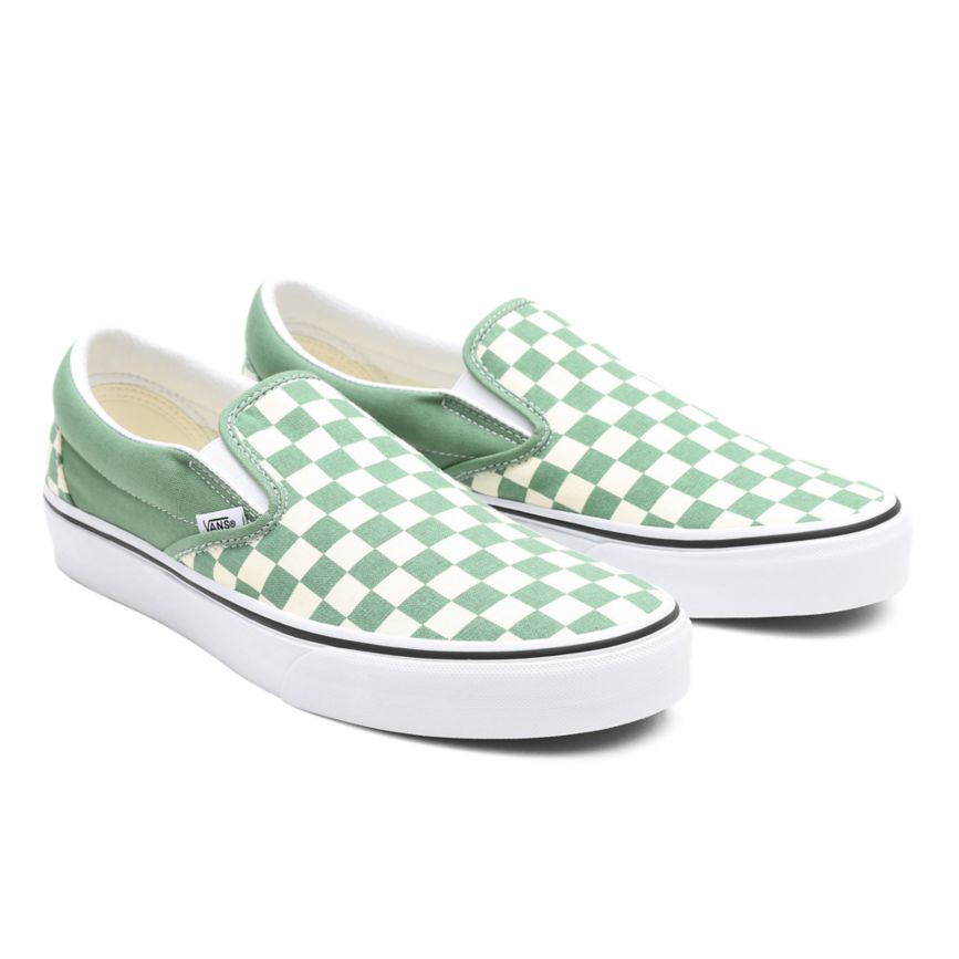 CLASSICS Vans Checkerboard Classic Slip-On Mujer Turquesa | VN880C0LJ45
