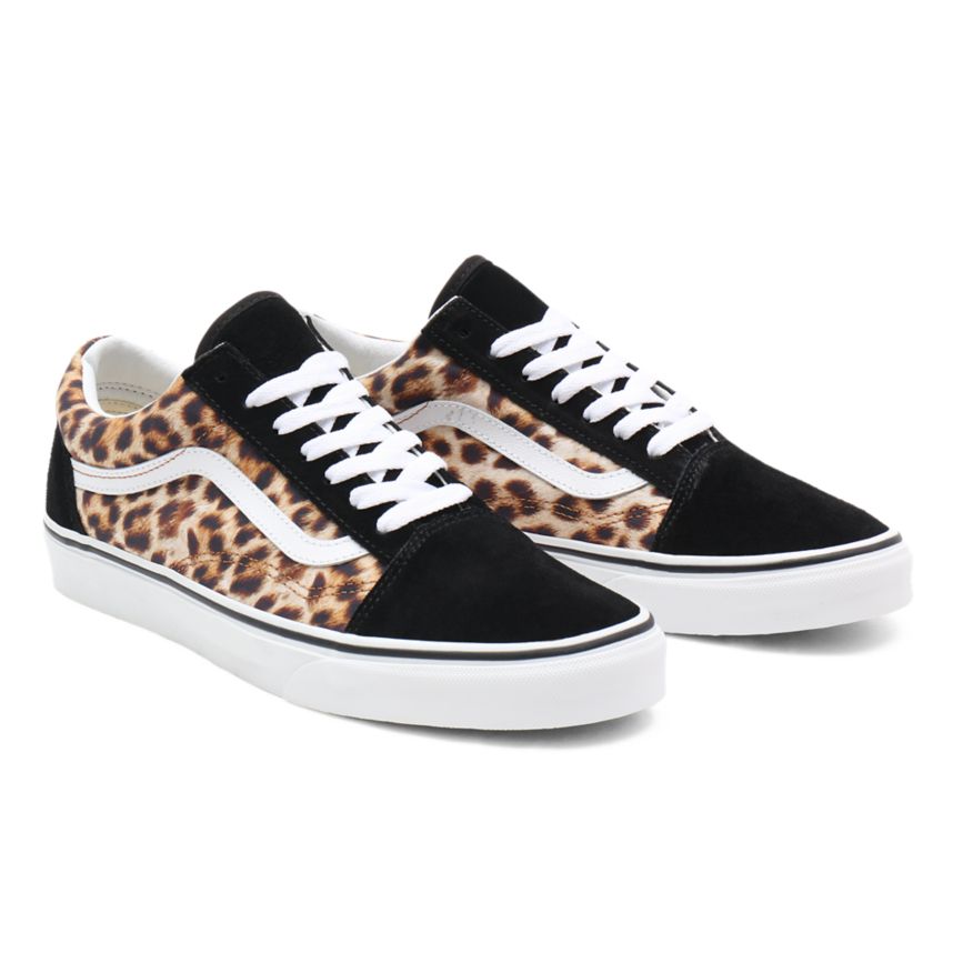 CLASSICS Vans Leopard Old Skool Mujer Negras | VN691N6DM52