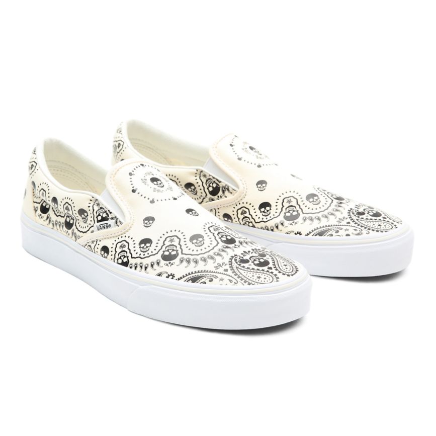 Slip On Vans Bandana Classic Slip-On Mujer Blancas | VN823A6CR02