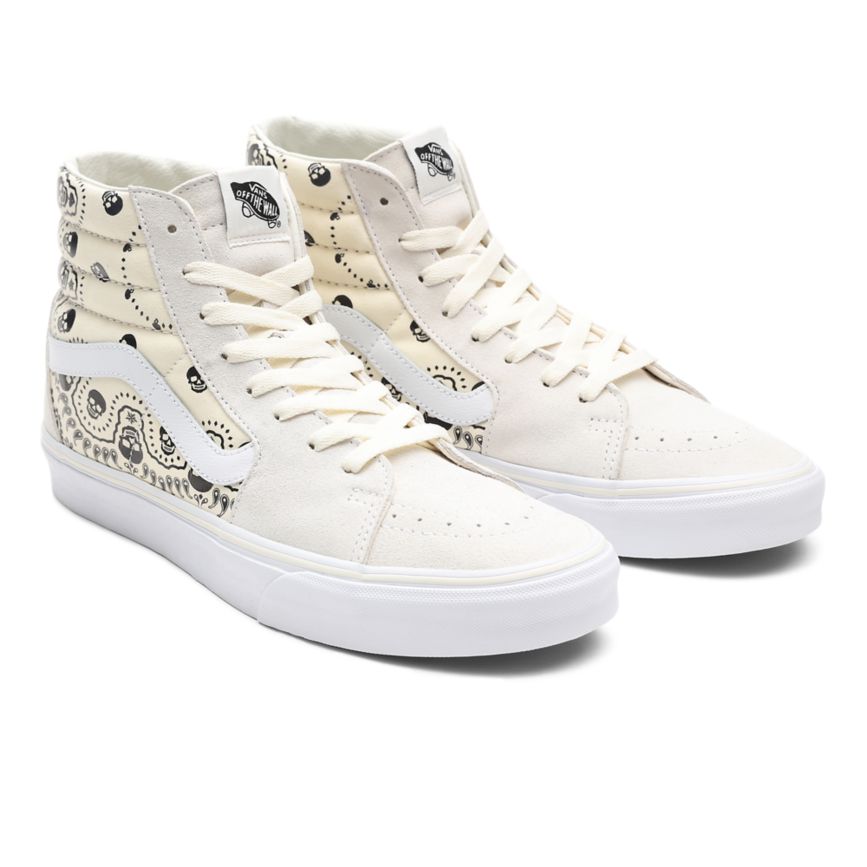 Tenis Altas Vans Bandana SK8-Hi Mujer Blancas | VN035B1HU61