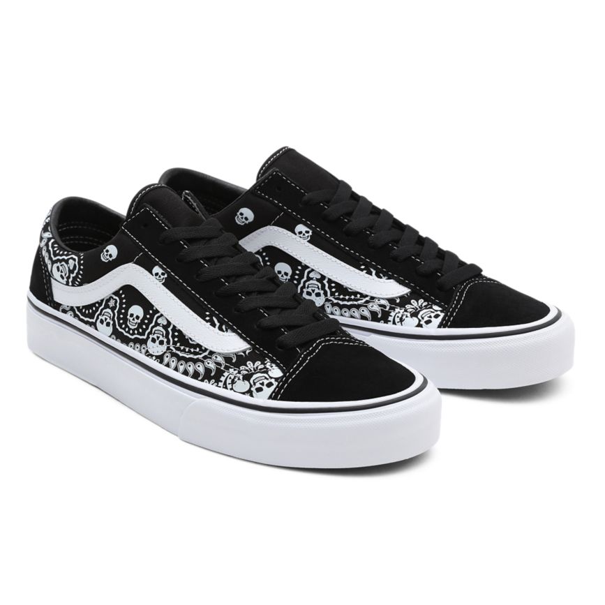 Tenis Bajas Vans Bandana Style 36 Hombre Negras | VN063T4LX71