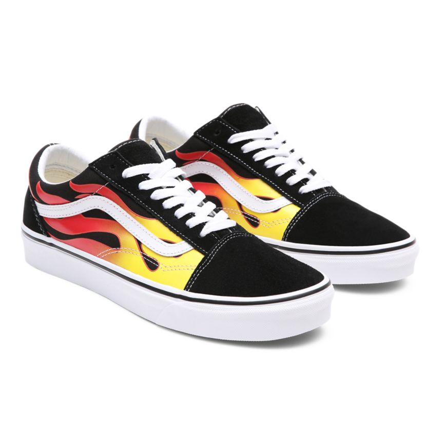 Tenis Bajas Vans Flame Old Skool Mujer Negras | VN641F5RZ12