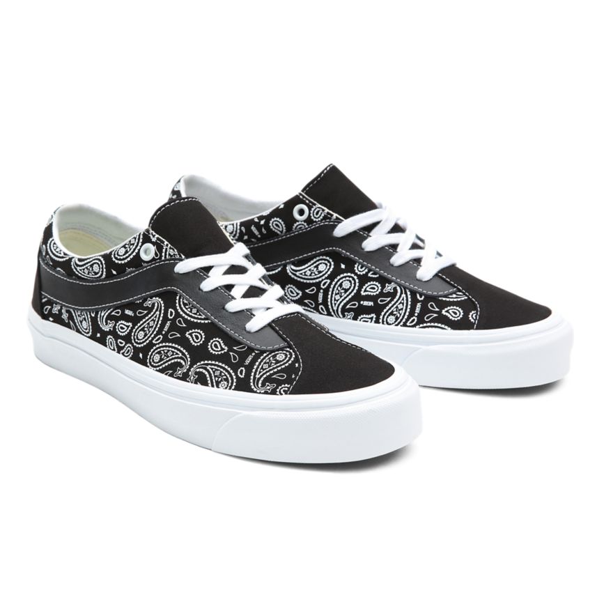 Tenis Bajas Vans Paisley Bold NI Hombre Negras | VN075V6PY06
