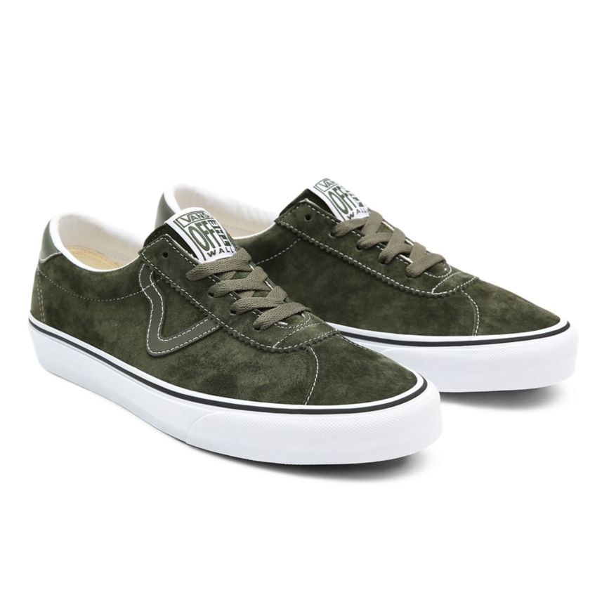 Tenis Bajas Vans Pig Suede Sport Mujer Verde Oliva | VN443B8IQ23