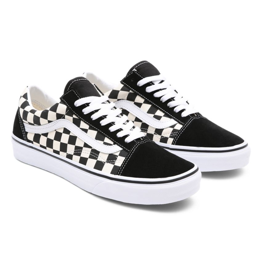 Tenis Bajas Vans Primary Check Old Skool Hombre Negras | VN146R8FQ22